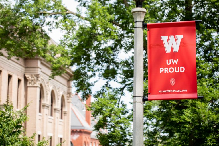 Banner saying UW proud