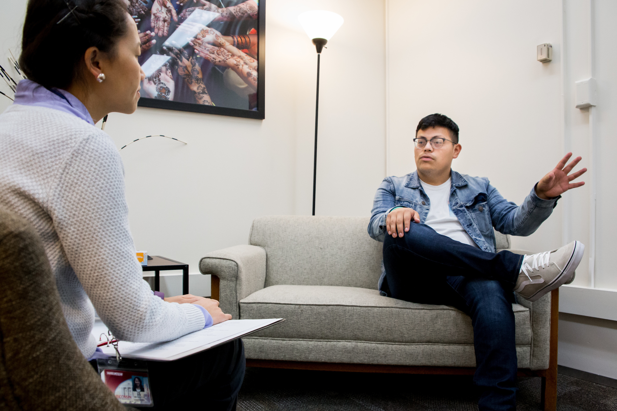 Counseling session between two people
