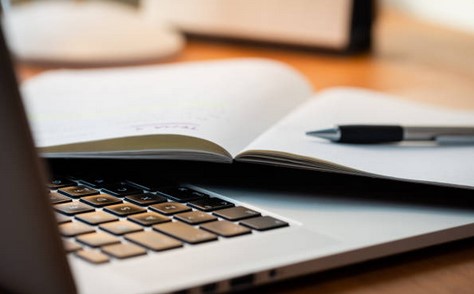 notebook on a laptop