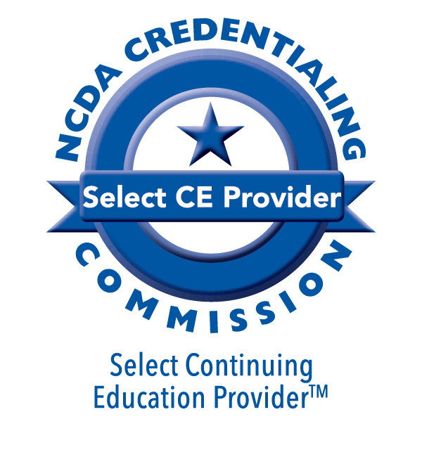 NCDA Credentialing Commission seal of approval for Select Continuing Education Provider